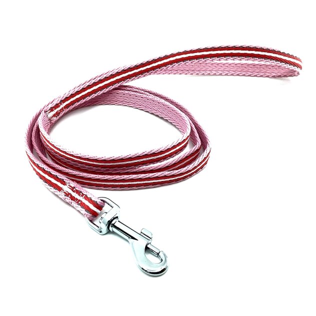 vodítko červené 1 cm s pruhom-